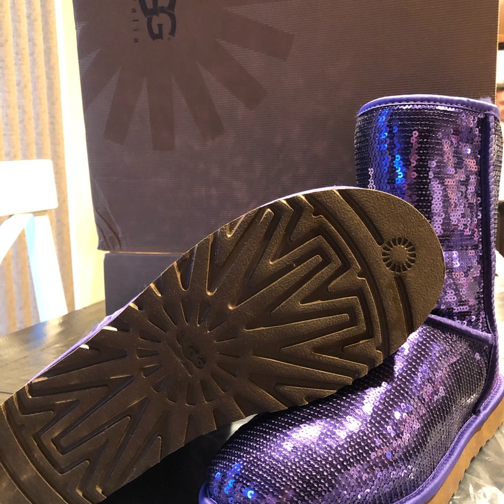 Purple sequined uggs